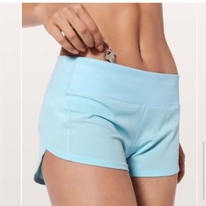 Lululemon speed up shorts 12 light powder blue 2.5